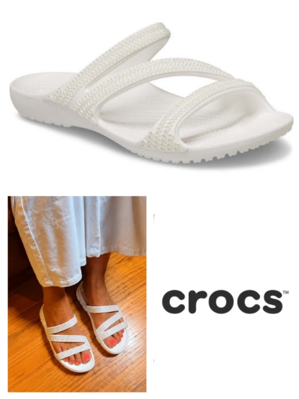 NEW!  Crocs Kadee II Diamante Jewels Sandals (8)